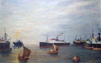 Shipping in Rangoon River, Khandalla